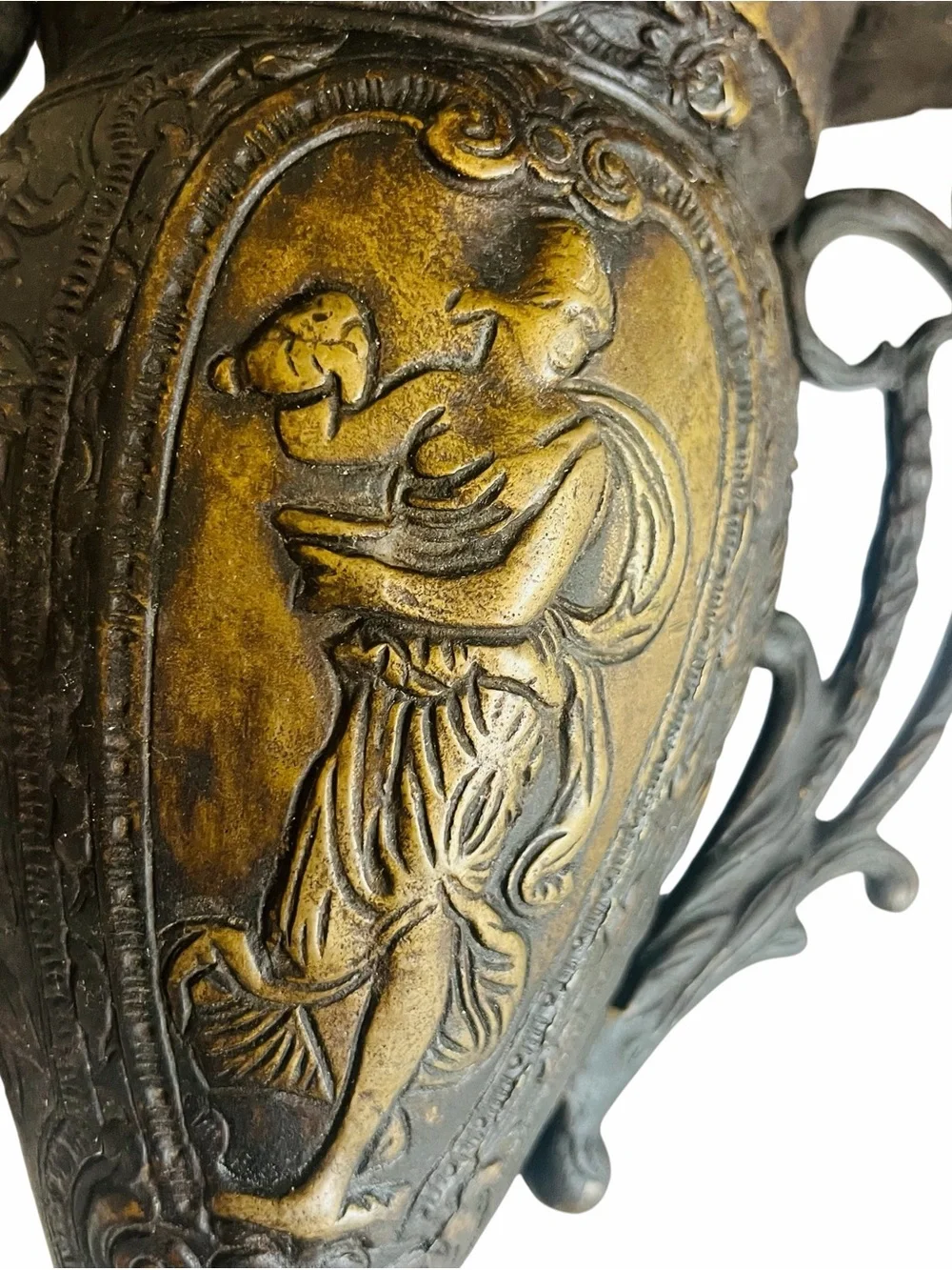 Antique Ornate Double Handle Vase -
